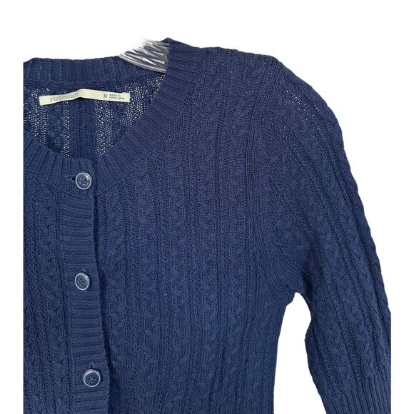 Rubbish Women's Button Down Cardigan Sweater Half Sleeve Size M Navy Blue - Picture 4 of 9